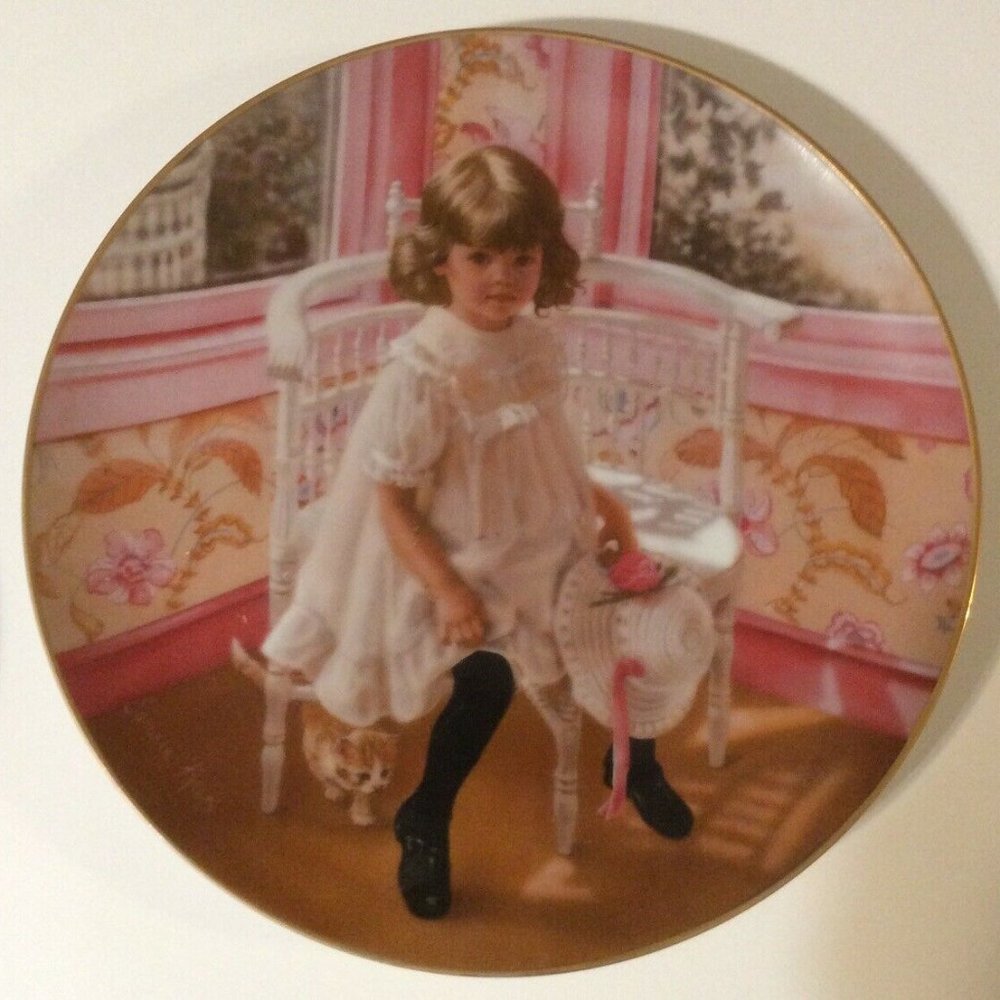 Collector Plate Easter At Grandma’s By Sandra Kuck Little‎ Girl White Dress